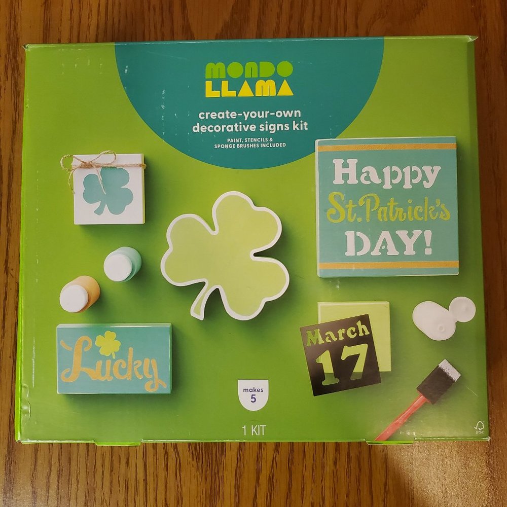 Mondo Llama Create-Your-Own St. Patrick's Day Decorative Signs Kit
